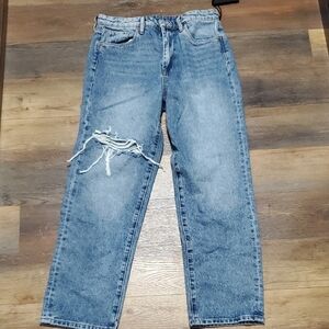 Blank NYC Blue Distressed Boyfriend Jeans